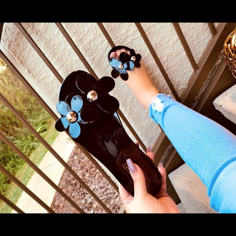 Black flower slides